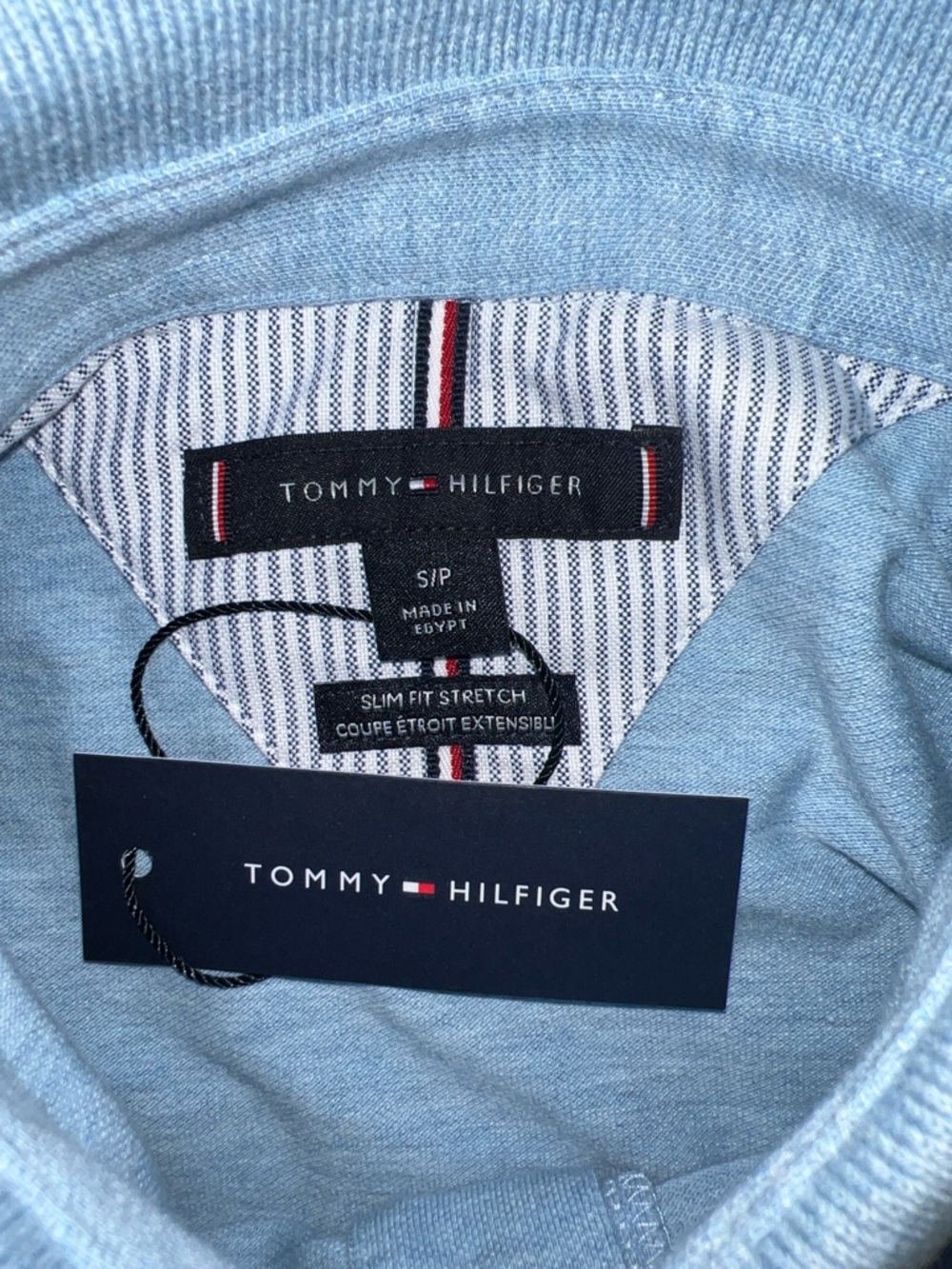 Tommy Hilfiger Men’s Heather Light Blue Polo Shirt - Picture 2 of 13
